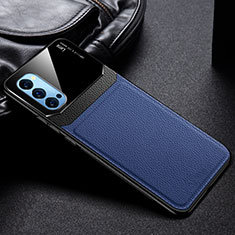 Silikon Hülle Handyhülle Gummi Schutzhülle Flexible Leder Tasche S01 für Oppo Reno4 Pro 5G Blau
