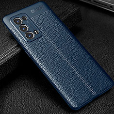Silikon Hülle Handyhülle Gummi Schutzhülle Flexible Leder Tasche S01 für Oppo Reno6 Pro 5G Blau