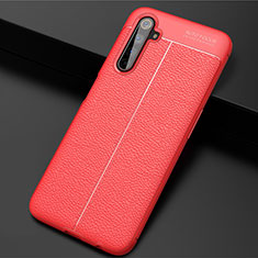 Silikon Hülle Handyhülle Gummi Schutzhülle Flexible Leder Tasche S01 für Realme 6 Pro Rot