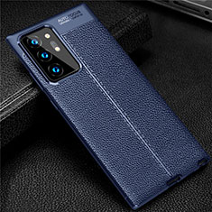 Silikon Hülle Handyhülle Gummi Schutzhülle Flexible Leder Tasche S01 für Samsung Galaxy Note 20 Ultra 5G Blau