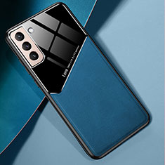 Silikon Hülle Handyhülle Gummi Schutzhülle Flexible Leder Tasche S01 für Samsung Galaxy S21 5G Blau