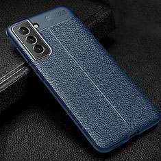 Silikon Hülle Handyhülle Gummi Schutzhülle Flexible Leder Tasche S01 für Samsung Galaxy S25 Plus 5G Blau