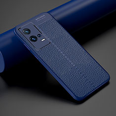 Silikon Hülle Handyhülle Gummi Schutzhülle Flexible Leder Tasche S01 für Vivo iQOO 8 Pro 5G Blau