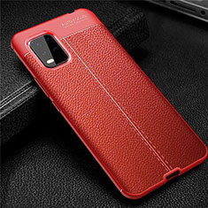 Silikon Hülle Handyhülle Gummi Schutzhülle Flexible Leder Tasche S01 für Xiaomi Mi 10 Lite Rot