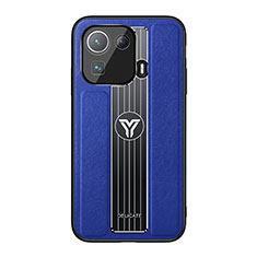 Silikon Hülle Handyhülle Gummi Schutzhülle Flexible Leder Tasche S01 für Xiaomi Mi 11 Pro 5G Blau