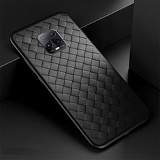 Silikon Hülle Handyhülle Gummi Schutzhülle Flexible Leder Tasche S01 für Xiaomi Redmi 10X 5G Schwarz