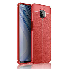 Silikon Hülle Handyhülle Gummi Schutzhülle Flexible Leder Tasche S01 für Xiaomi Redmi Note 9 Pro Max Rot