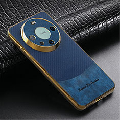 Silikon Hülle Handyhülle Gummi Schutzhülle Flexible Leder Tasche S01D für Huawei Mate 60 Pro Blau
