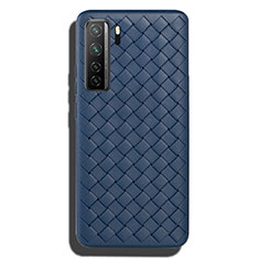 Silikon Hülle Handyhülle Gummi Schutzhülle Flexible Leder Tasche S02 für Huawei P40 Lite 5G Blau