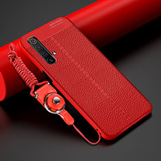 Silikon Hülle Handyhülle Gummi Schutzhülle Flexible Leder Tasche S02 für Realme X3 SuperZoom Rot