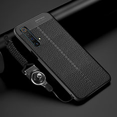 Silikon Hülle Handyhülle Gummi Schutzhülle Flexible Leder Tasche S02 für Realme X50m 5G Schwarz