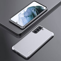 Silikon Hülle Handyhülle Gummi Schutzhülle Flexible Leder Tasche S02 für Samsung Galaxy S22 Plus 5G Weiß