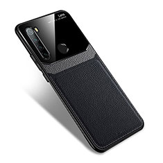 Silikon Hülle Handyhülle Gummi Schutzhülle Flexible Leder Tasche S02 für Xiaomi Redmi Note 8 (2021) Schwarz
