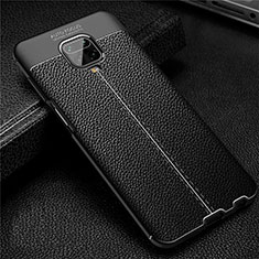 Silikon Hülle Handyhülle Gummi Schutzhülle Flexible Leder Tasche S02 für Xiaomi Redmi Note 9S Schwarz