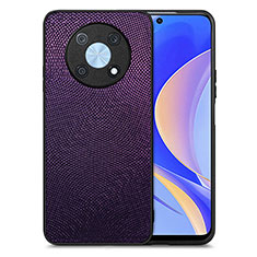 Silikon Hülle Handyhülle Gummi Schutzhülle Flexible Leder Tasche S02D für Huawei Nova Y90 Violett