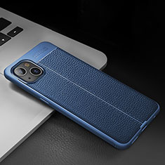 Silikon Hülle Handyhülle Gummi Schutzhülle Flexible Leder Tasche S03 für Apple iPhone 14 Blau