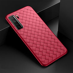 Silikon Hülle Handyhülle Gummi Schutzhülle Flexible Leder Tasche S03 für Huawei P40 Lite 5G Rot