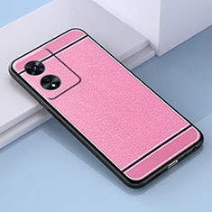 Silikon Hülle Handyhülle Gummi Schutzhülle Flexible Leder Tasche S03 für Oppo A78 5G Rosa