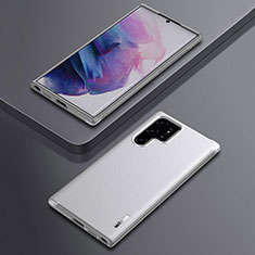 Silikon Hülle Handyhülle Gummi Schutzhülle Flexible Leder Tasche S03 für Samsung Galaxy S21 Ultra 5G Weiß