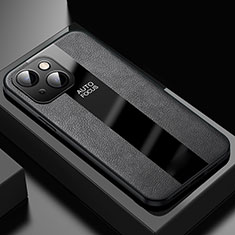 Silikon Hülle Handyhülle Gummi Schutzhülle Flexible Leder Tasche S04 für Apple iPhone 13 Mini Schwarz