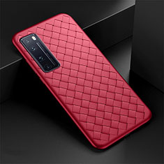 Silikon Hülle Handyhülle Gummi Schutzhülle Flexible Leder Tasche S04 für Huawei Nova 7 Pro 5G Rot