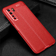 Silikon Hülle Handyhülle Gummi Schutzhülle Flexible Leder Tasche S04 für Huawei Nova 7 SE 5G Rot