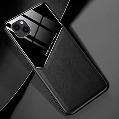 Silikon Hülle Handyhülle Gummi Schutzhülle Flexible Leder Tasche S05 für Apple iPhone 14 Plus Schwarz