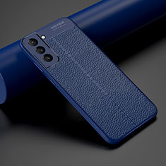 Silikon Hülle Handyhülle Gummi Schutzhülle Flexible Leder Tasche S06 für Samsung Galaxy S21 5G Blau