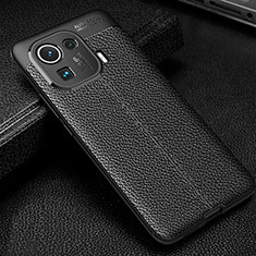 Silikon Hülle Handyhülle Gummi Schutzhülle Flexible Leder Tasche S06 für Xiaomi Mi 11 Pro 5G Schwarz