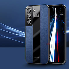 Silikon Hülle Handyhülle Gummi Schutzhülle Flexible Leder Tasche S07 für Samsung Galaxy S23 5G Blau