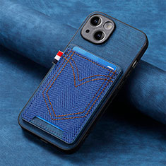 Silikon Hülle Handyhülle Gummi Schutzhülle Flexible Leder Tasche SD1 für Apple iPhone 14 Blau