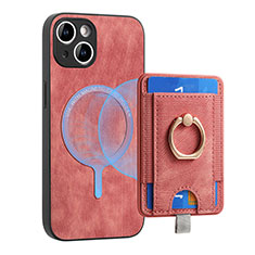Silikon Hülle Handyhülle Gummi Schutzhülle Flexible Leder Tasche SD1 für Apple iPhone 14 Rosa