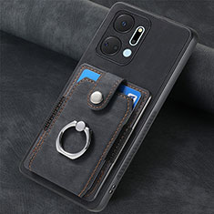 Silikon Hülle Handyhülle Gummi Schutzhülle Flexible Leder Tasche SD1 für Huawei Honor X7a Schwarz