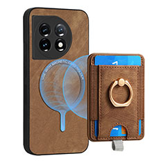 Silikon Hülle Handyhülle Gummi Schutzhülle Flexible Leder Tasche SD1 für OnePlus 11 5G Braun