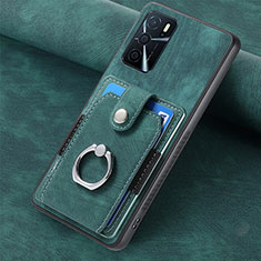 Silikon Hülle Handyhülle Gummi Schutzhülle Flexible Leder Tasche SD1 für Oppo A16 Grün