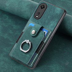 Silikon Hülle Handyhülle Gummi Schutzhülle Flexible Leder Tasche SD1 für Oppo A58 5G Grün