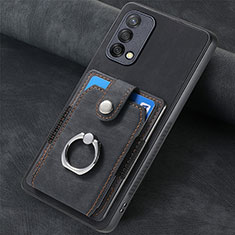 Silikon Hülle Handyhülle Gummi Schutzhülle Flexible Leder Tasche SD1 für Oppo A74 4G Schwarz