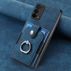 Silikon Hülle Handyhülle Gummi Schutzhülle Flexible Leder Tasche SD1 für Oppo A93 5G Blau
