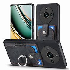 Silikon Hülle Handyhülle Gummi Schutzhülle Flexible Leder Tasche SD1 für Realme 11 Pro 5G Schwarz