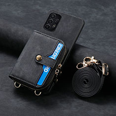 Silikon Hülle Handyhülle Gummi Schutzhülle Flexible Leder Tasche SD1 für Samsung Galaxy M32 5G Schwarz
