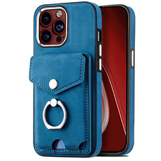 Silikon Hülle Handyhülle Gummi Schutzhülle Flexible Leder Tasche SD16 für Apple iPhone 14 Pro Blau