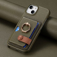 Silikon Hülle Handyhülle Gummi Schutzhülle Flexible Leder Tasche SD17 für Apple iPhone 13 Armee-Grün