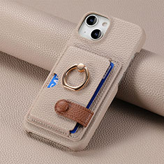Silikon Hülle Handyhülle Gummi Schutzhülle Flexible Leder Tasche SD17 für Apple iPhone 13 Kahki