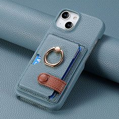 Silikon Hülle Handyhülle Gummi Schutzhülle Flexible Leder Tasche SD17 für Apple iPhone 14 Plus Blau