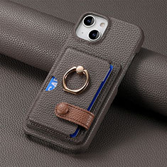 Silikon Hülle Handyhülle Gummi Schutzhülle Flexible Leder Tasche SD17 für Apple iPhone 14 Plus Dunkelgrau