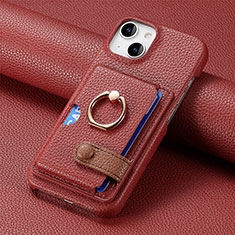 Silikon Hülle Handyhülle Gummi Schutzhülle Flexible Leder Tasche SD17 für Apple iPhone 14 Plus Rot