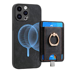Silikon Hülle Handyhülle Gummi Schutzhülle Flexible Leder Tasche SD17 für Apple iPhone 14 Pro Schwarz