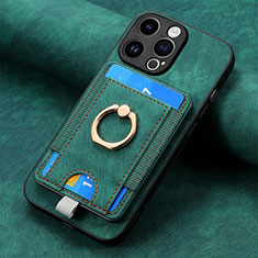 Silikon Hülle Handyhülle Gummi Schutzhülle Flexible Leder Tasche SD18 für Apple iPhone 14 Pro Grün
