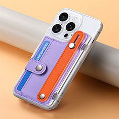 Silikon Hülle Handyhülle Gummi Schutzhülle Flexible Leder Tasche SD19 für Apple iPhone 14 Pro Helles Lila