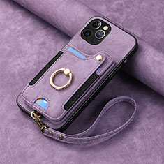 Silikon Hülle Handyhülle Gummi Schutzhülle Flexible Leder Tasche SD2 für Apple iPhone 13 Pro Max Helles Lila